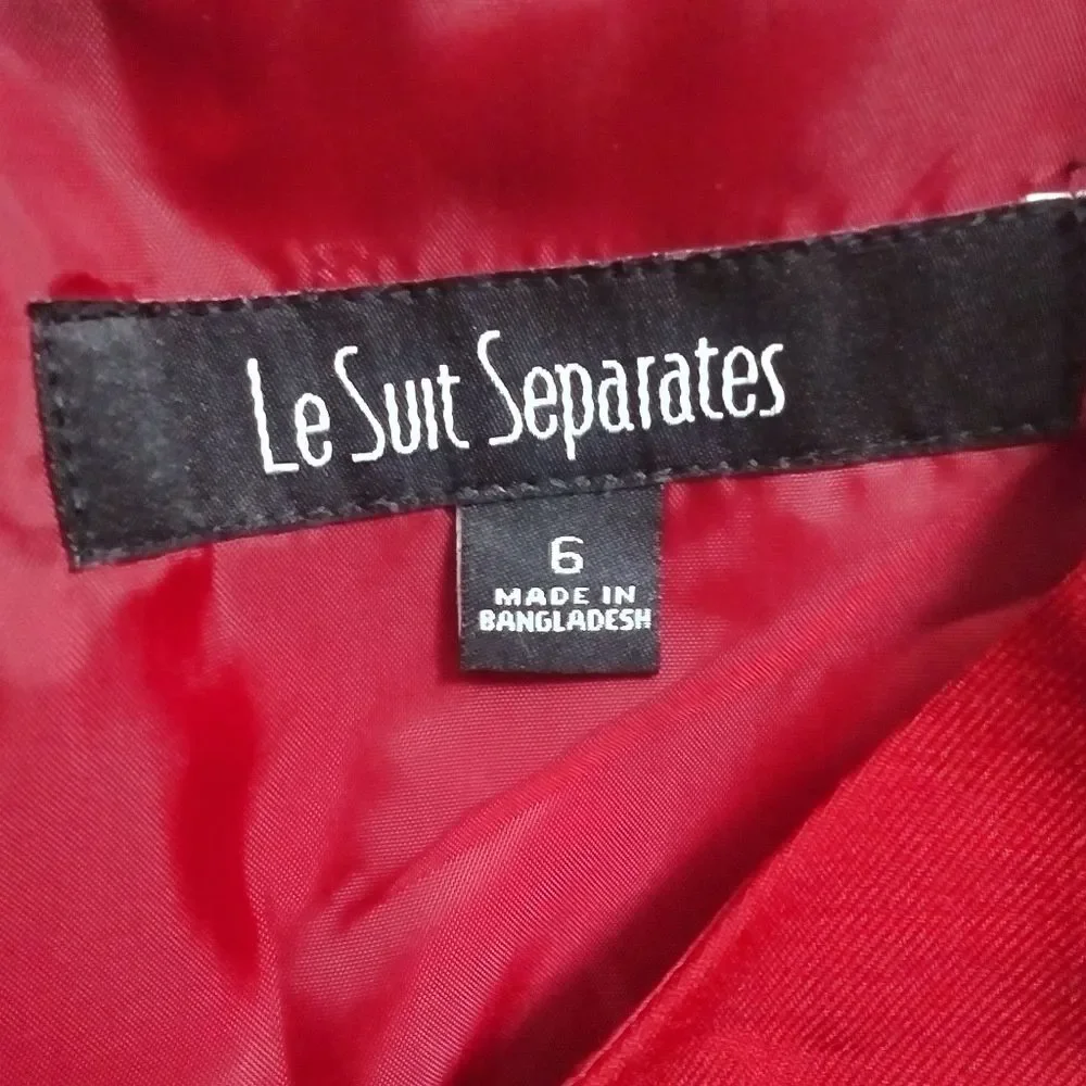 Le Suit Separates Red Sheath Dress Size 6
